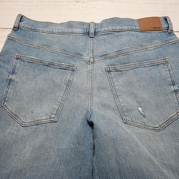 Madewell Petite Perfect Vintage Wide Leg Crop Raw Hem Jeans Hallstead Wash 33P - Picture 6 of 12
